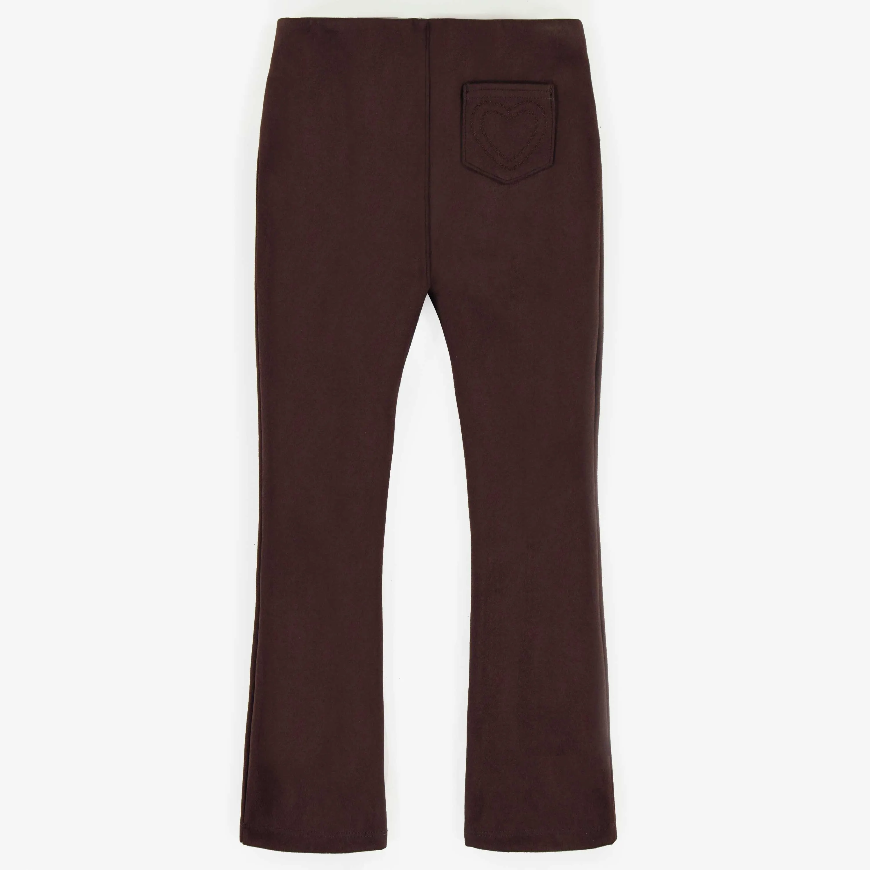 Pantalon brun effet faux suède, enfant || Brown faux suede effect legging, child