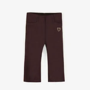 Pantalon brun faux suède extensible, bébé  || Brown stretchy faux suede legging, baby