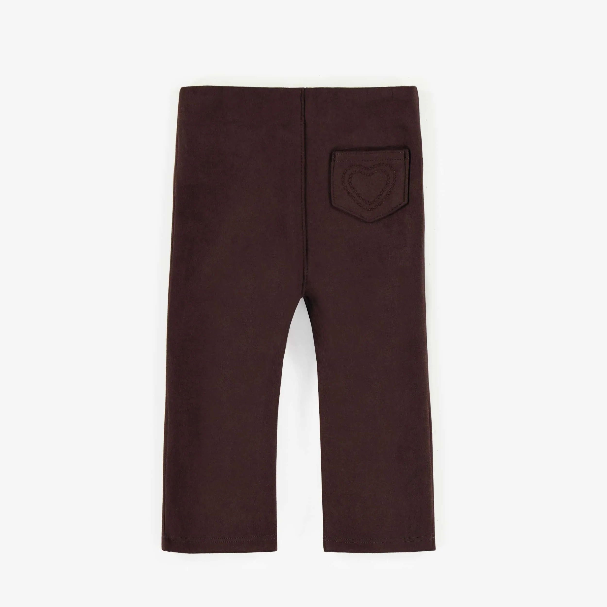 Pantalon brun faux suède extensible, bébé  || Brown stretchy faux suede legging, baby
