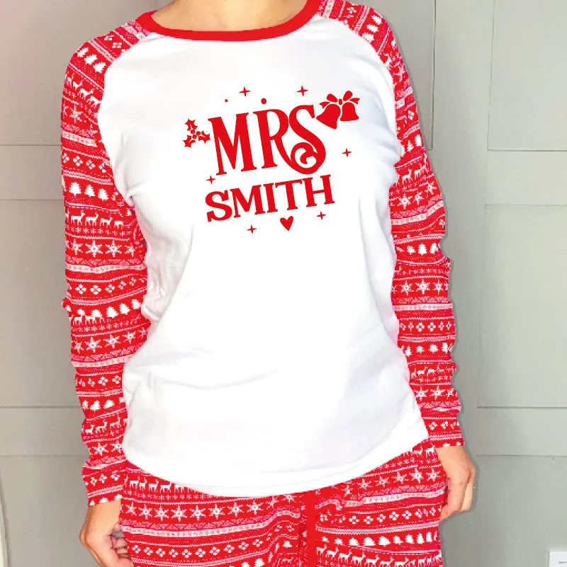 Personalised Mr and Mrs Christmas Pyjamas