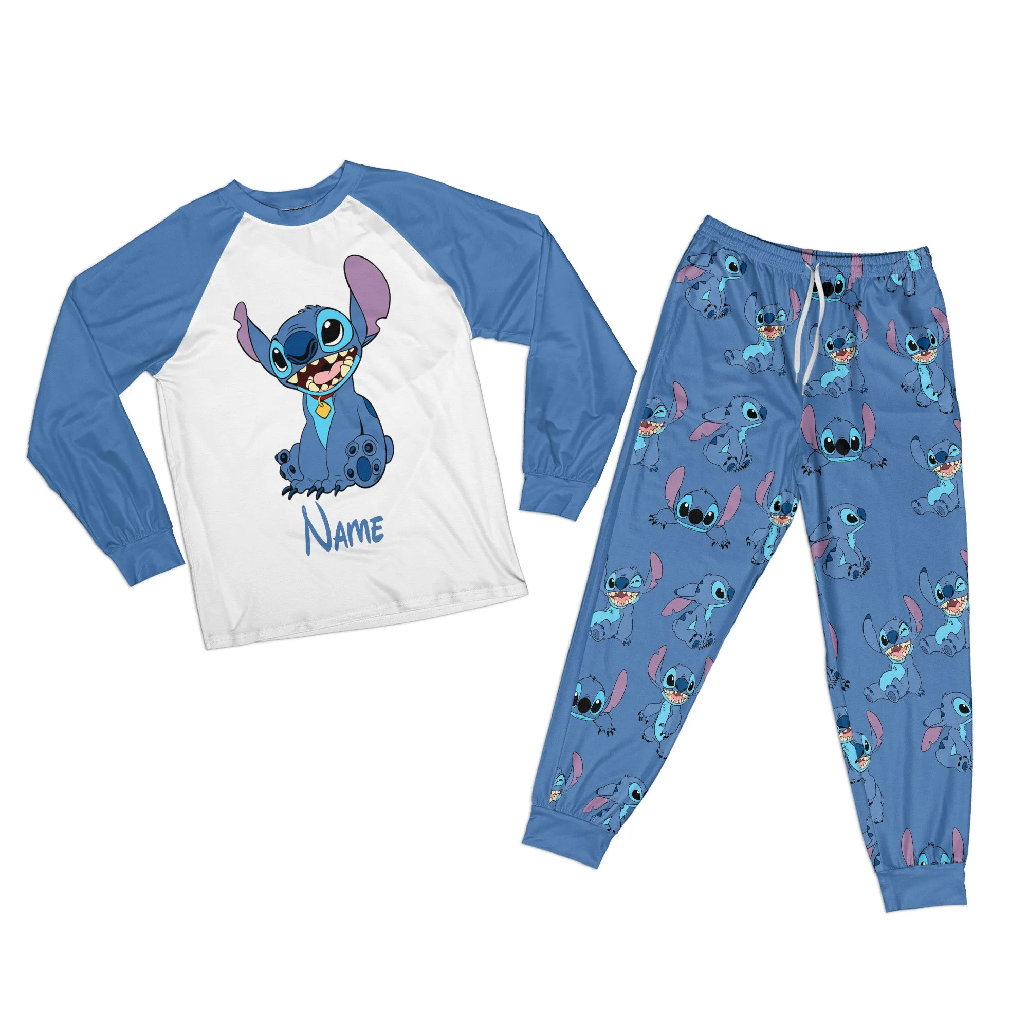 Personalized Disney Group Matching Family Pajama Set Custom Stitch Pajama Angel Pajama Ddisney Cartoon Pajama Gift For Kids Gift For Couple