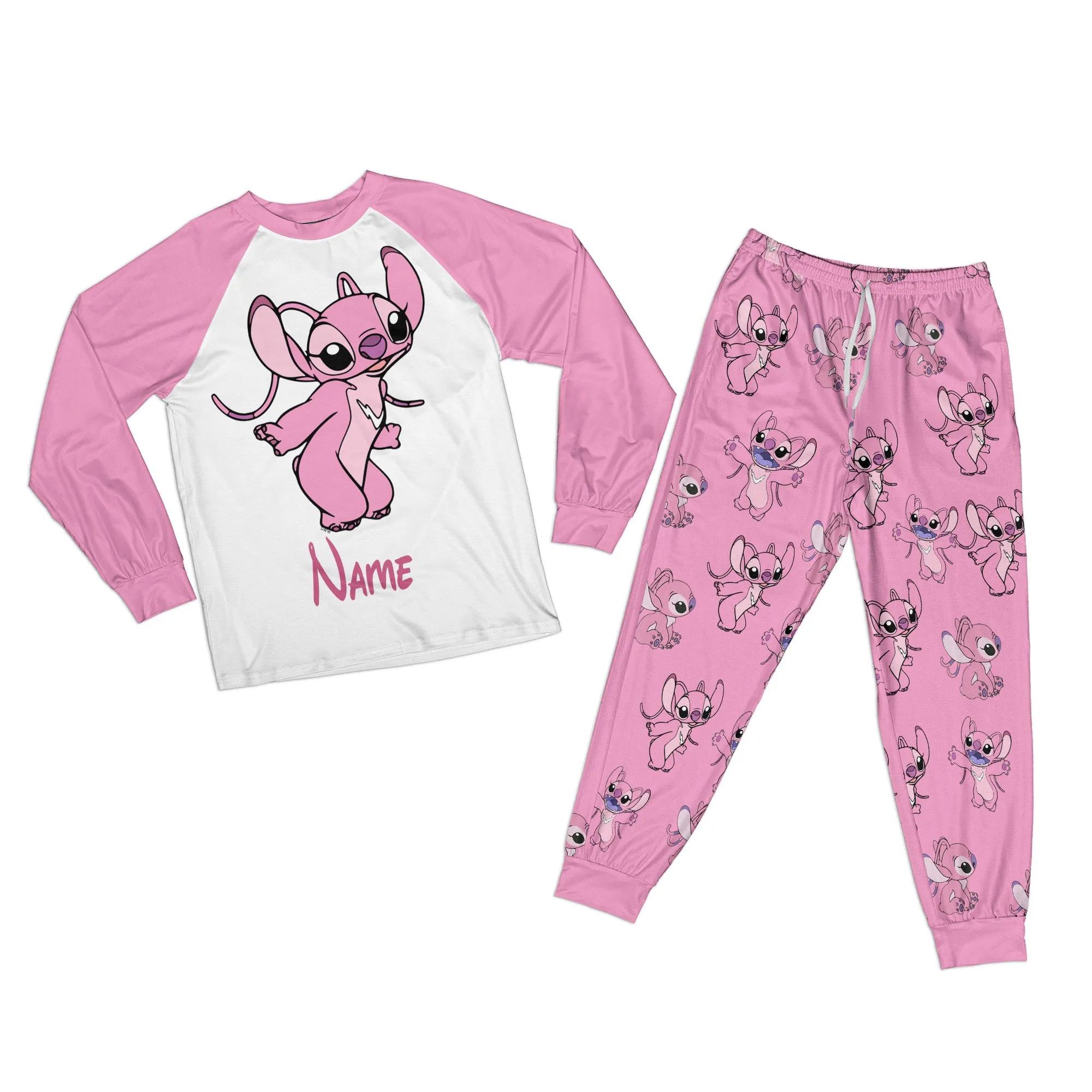 Personalized Disney Group Matching Family Pajama Set Custom Stitch Pajama Angel Pajama Ddisney Cartoon Pajama Gift For Kids Gift For Couple