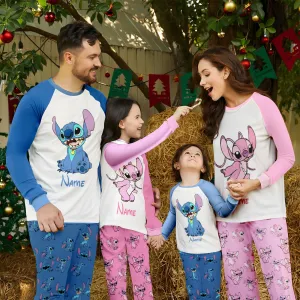 Personalized Disney Group Matching Family Pajama Set Custom Stitch Pajama Angel Pajama Ddisney Cartoon Pajama Gift For Kids Gift For Couple