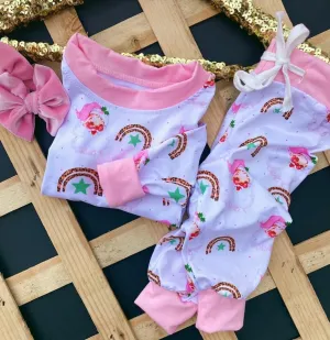 pink christmas pajama set