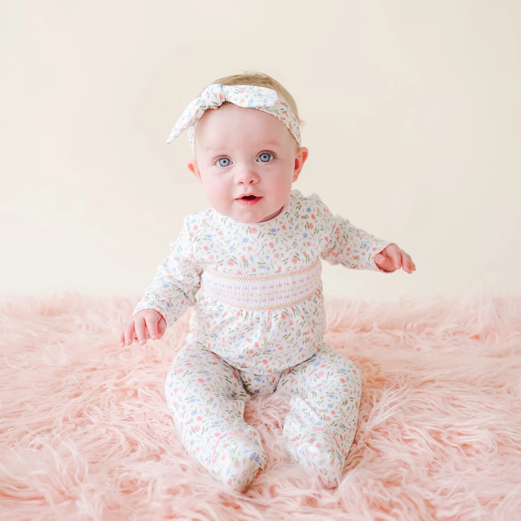 Pink Madison Smocked Footie
