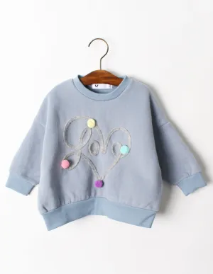 Pom-Pom Heart Jumper Blue