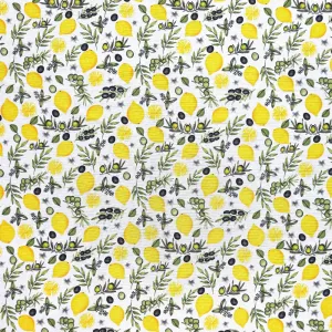 Printed Mini Matt Lemon & Olive White
