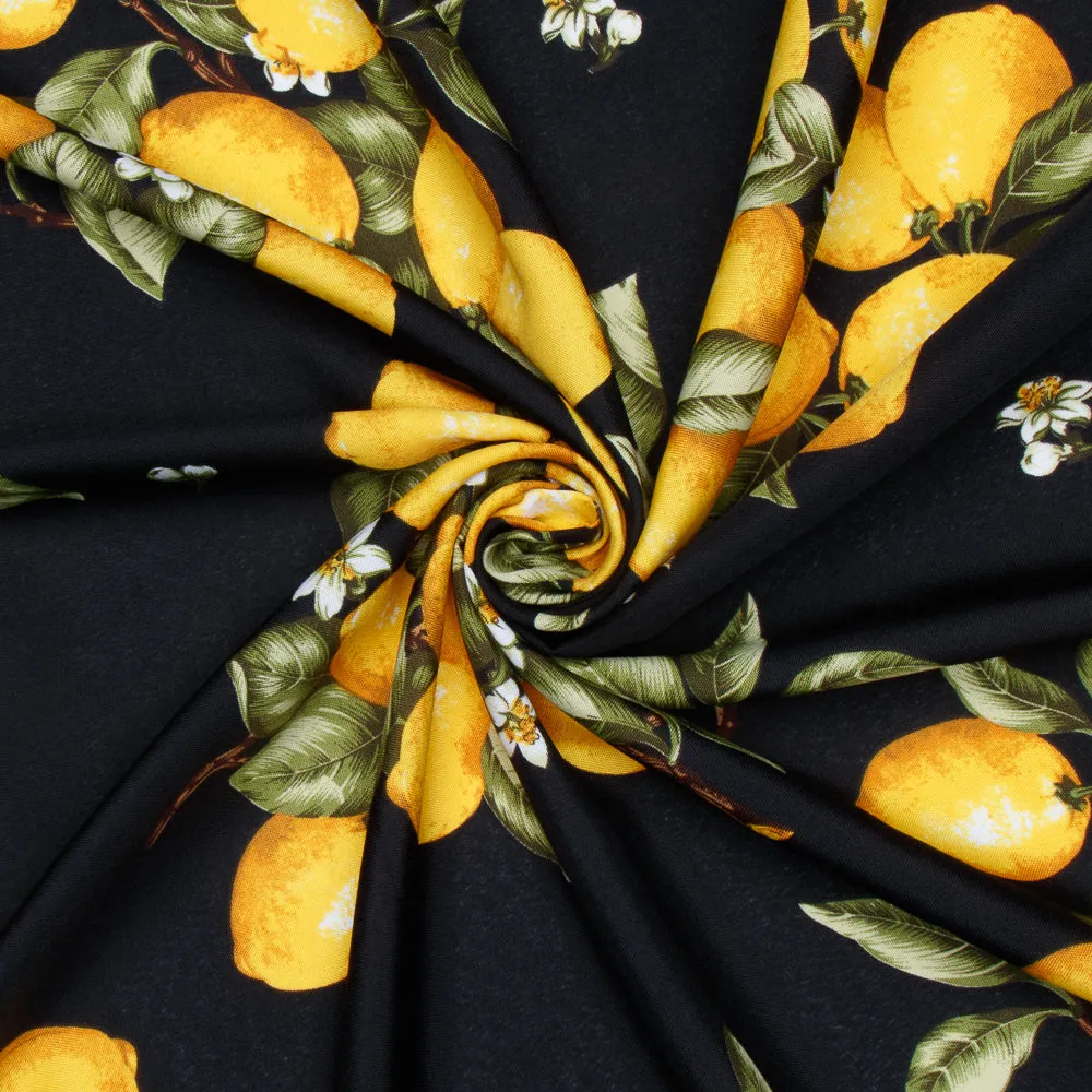 Printed Mini Matt Lemon Fruit Black 150cm