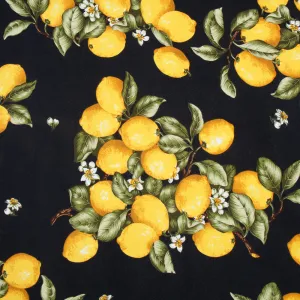 Printed Mini Matt Lemon Fruit Black 150cm