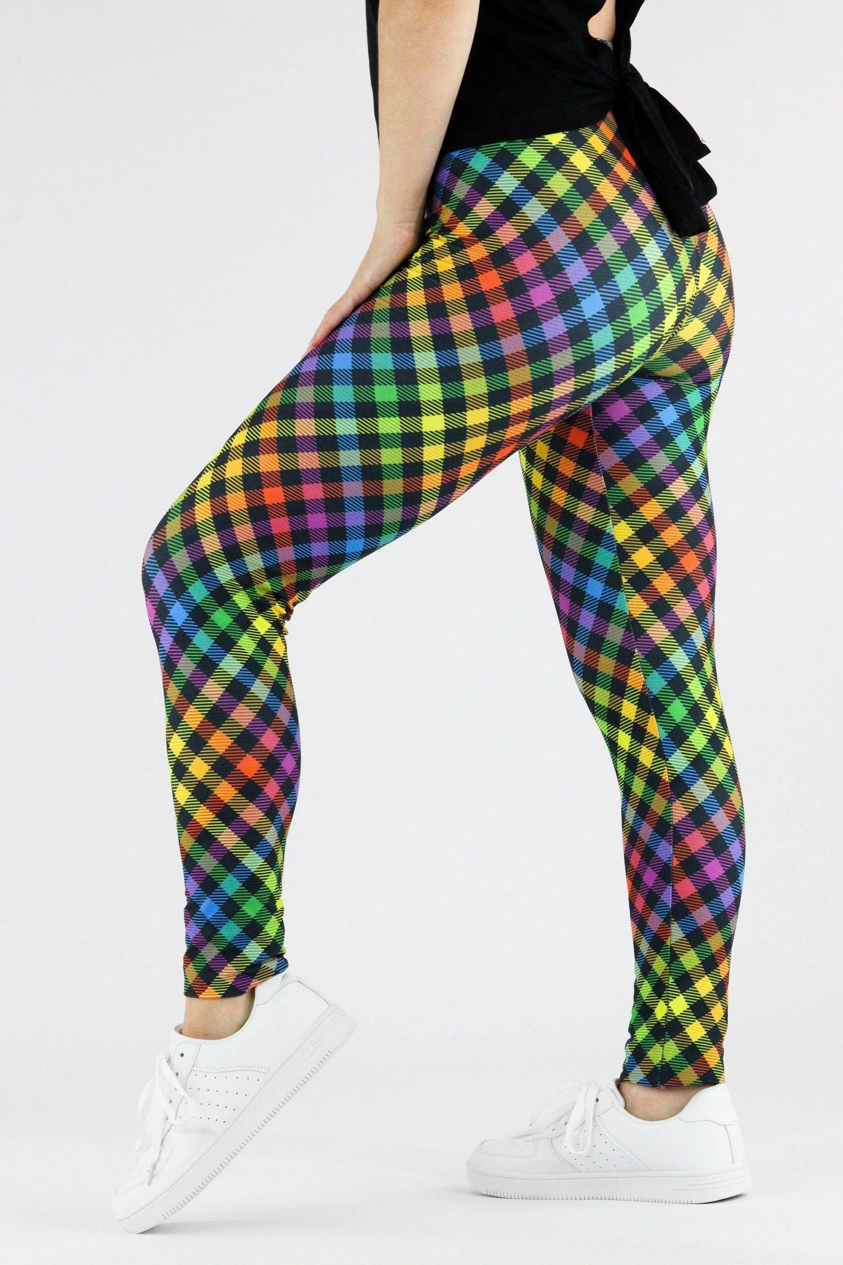 Rainbow Gingham - Casual Leggings
