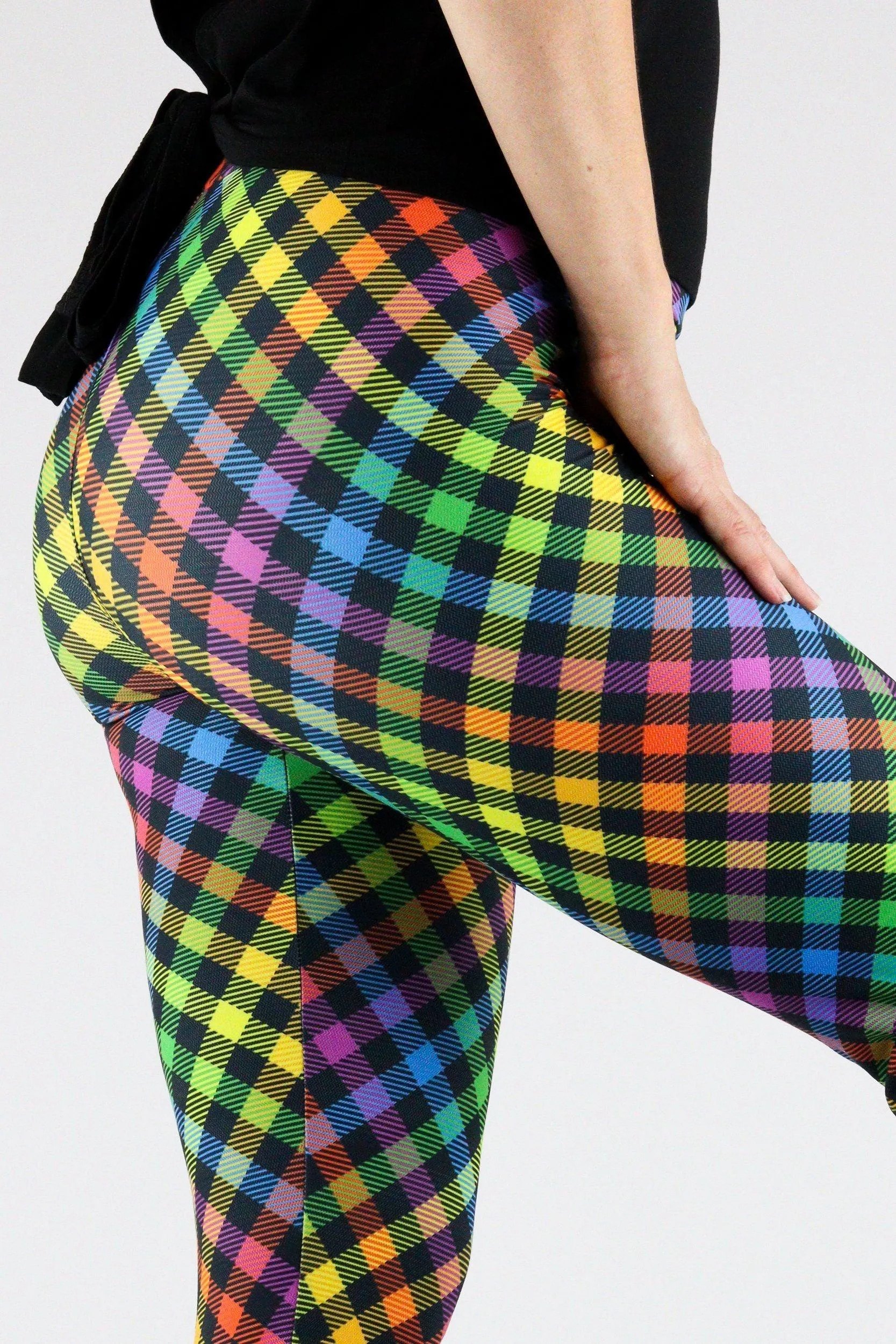 Rainbow Gingham - Casual Leggings