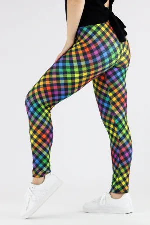 Rainbow Gingham - Casual Leggings