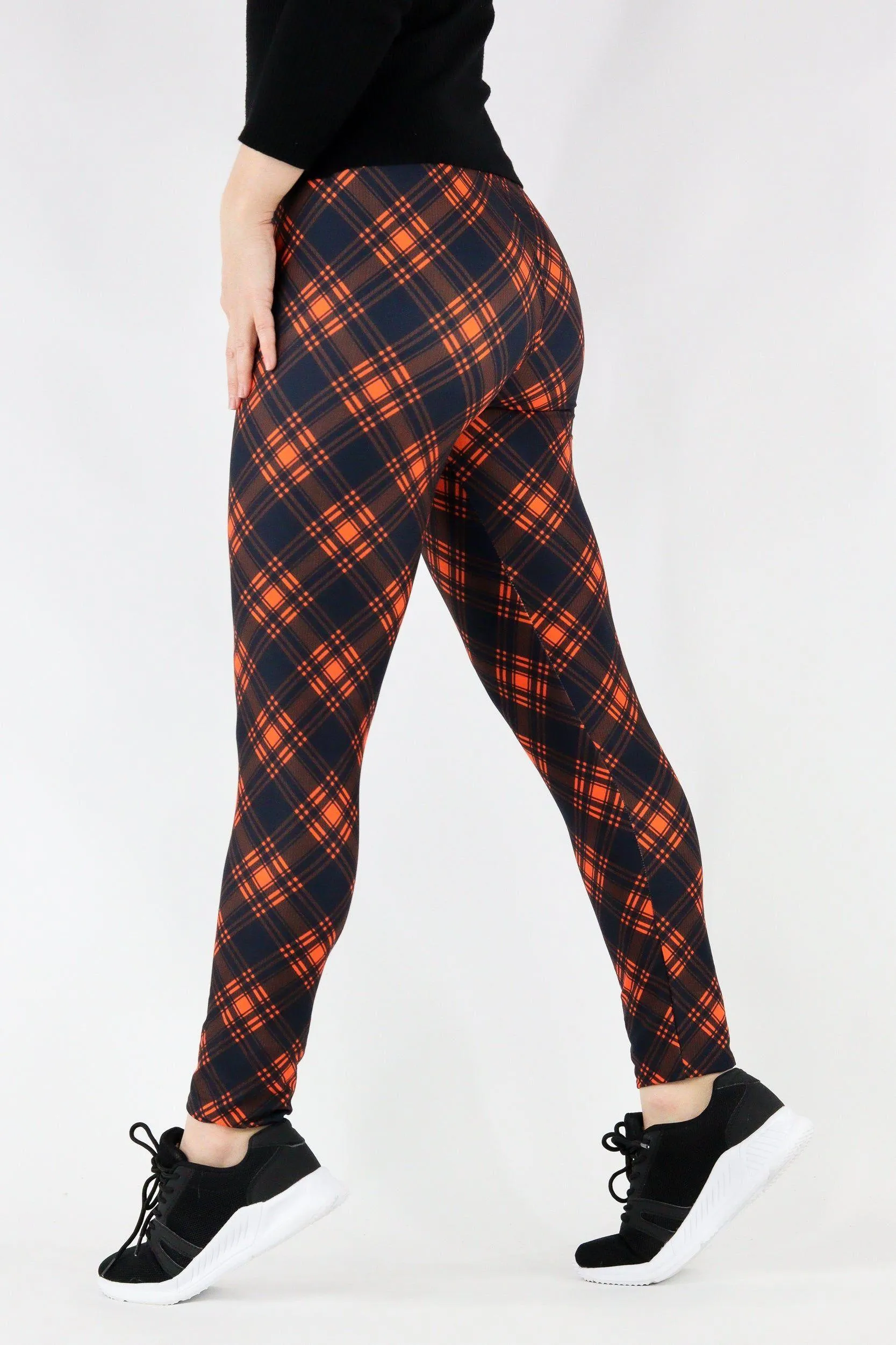 Red Plaid - Casual Full Leggings