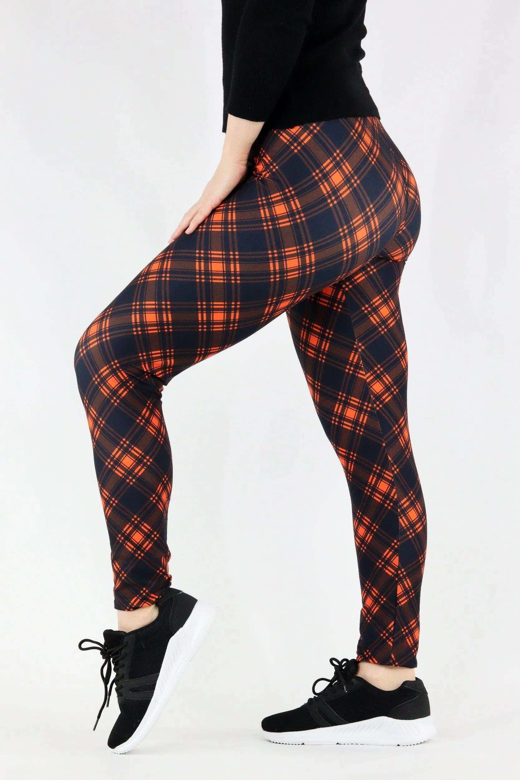 Red Plaid - Casual Full Leggings