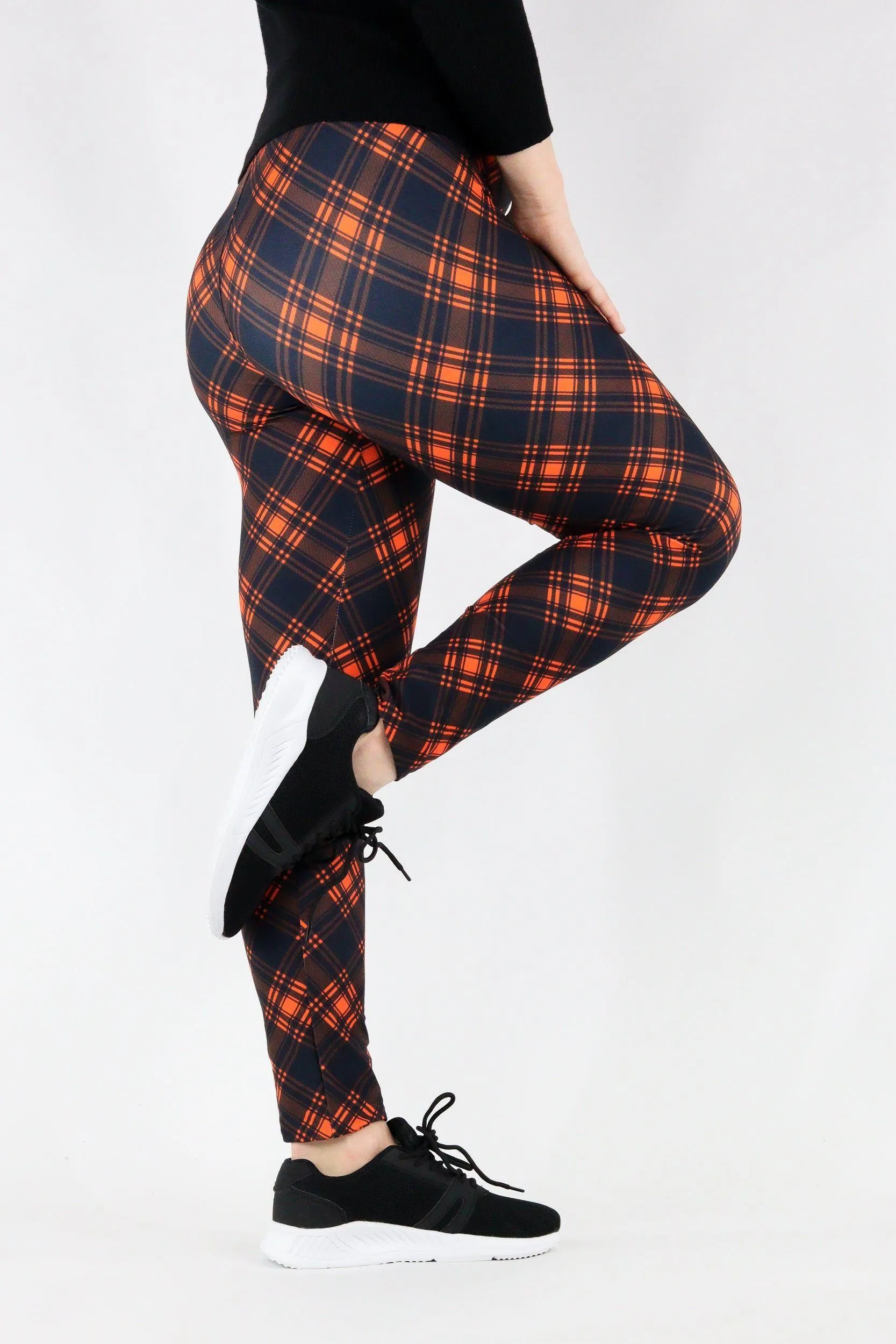 Red Plaid - Casual Full Leggings