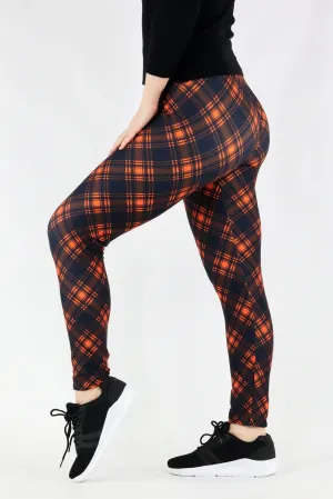Red Plaid - Casual Full Leggings