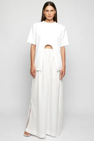 Relaxed Cut Out Tee | Relaxed Split Maxi Skirt