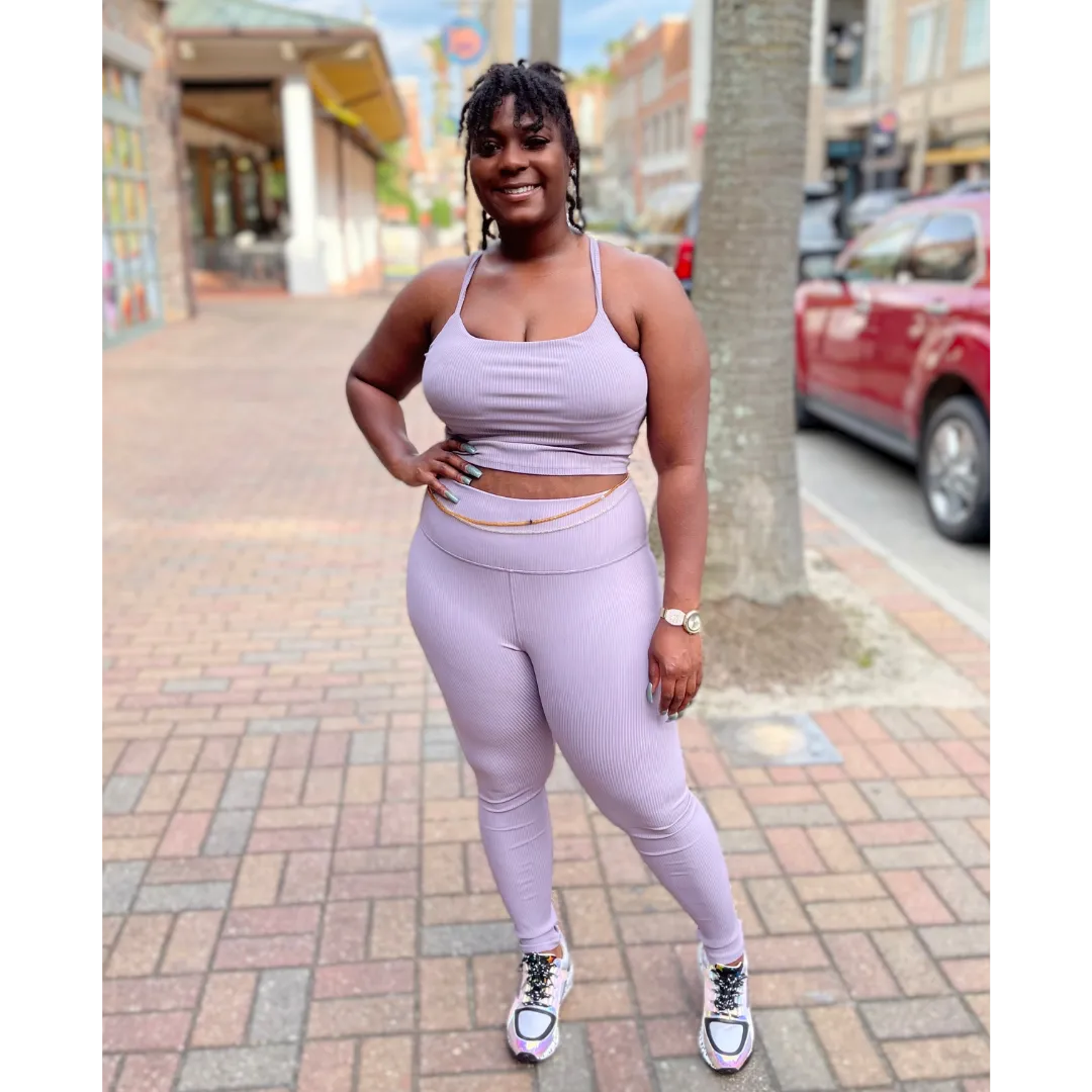 Ribbed Top and Leggings Set