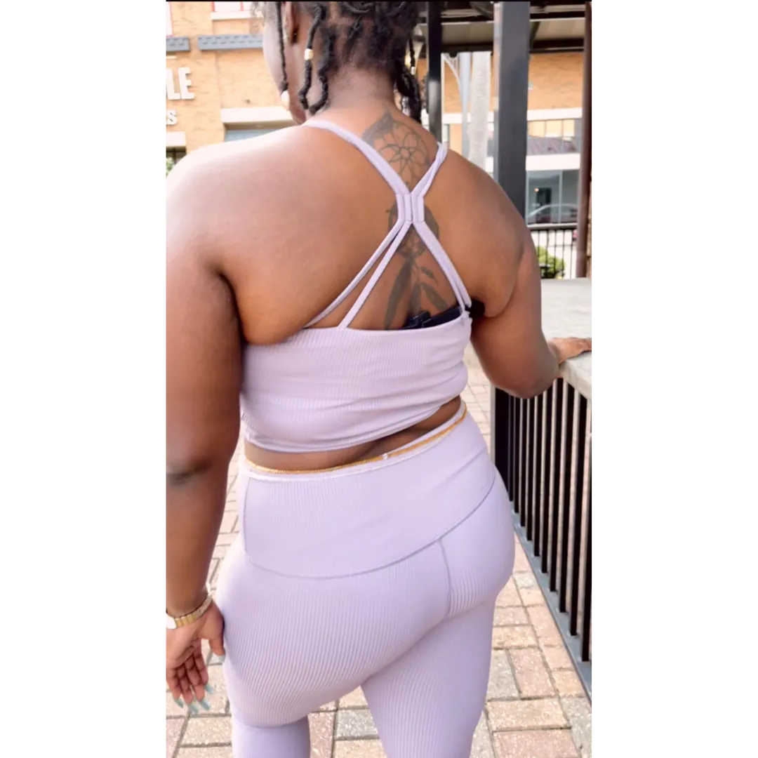 Ribbed Top and Leggings Set