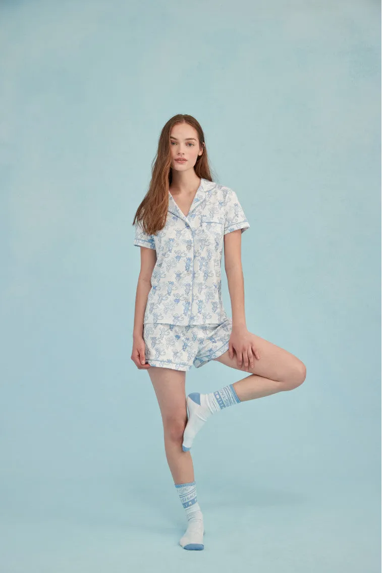 Roller Rabbit x LoveShackFancy Pastiche De Monkey Women's Polo Pajama
