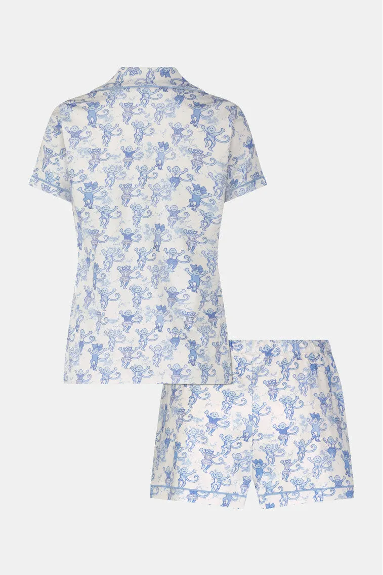 Roller Rabbit x LoveShackFancy Pastiche De Monkey Women's Polo Pajama