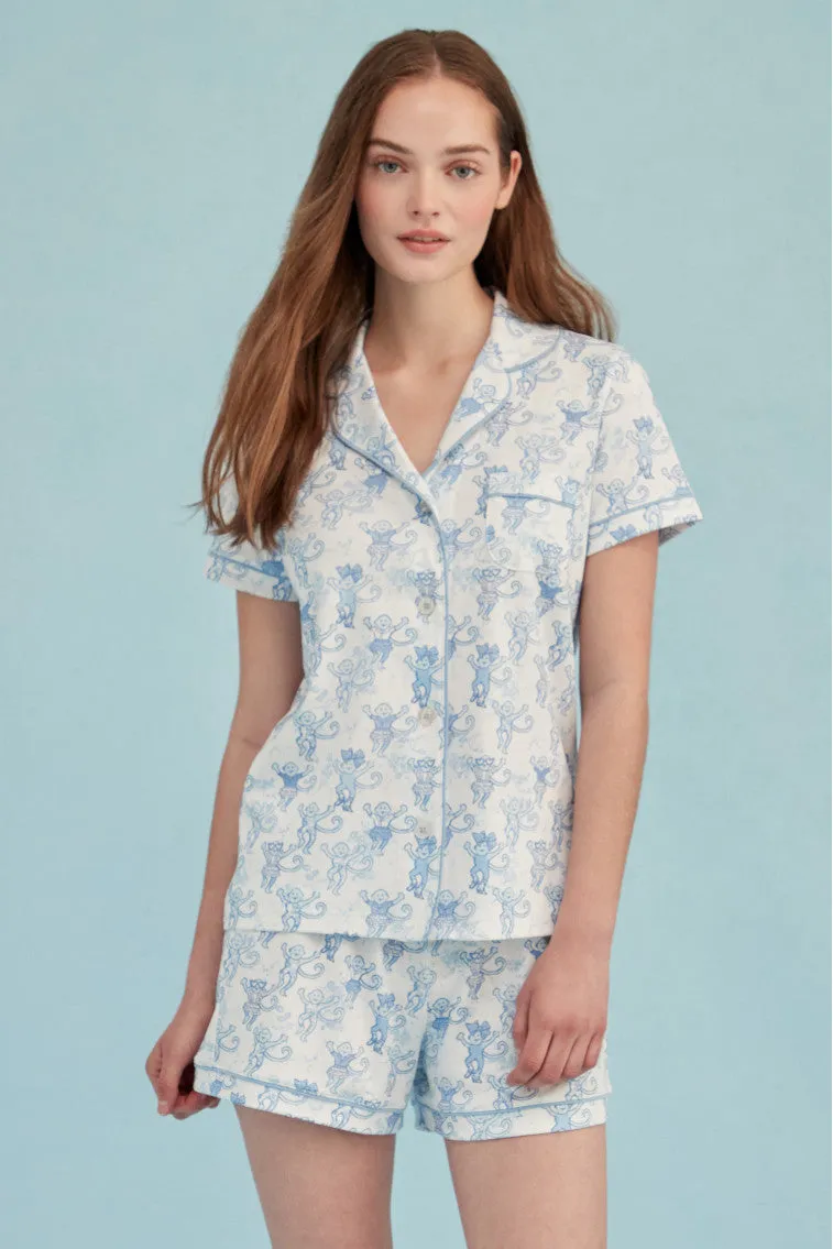 Roller Rabbit x LoveShackFancy Pastiche De Monkey Women's Polo Pajama