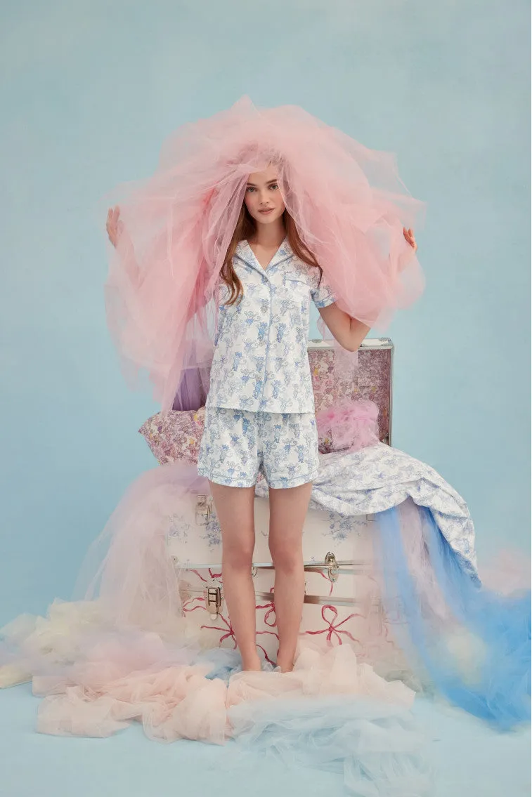 Roller Rabbit x LoveShackFancy Pastiche De Monkey Women's Polo Pajama