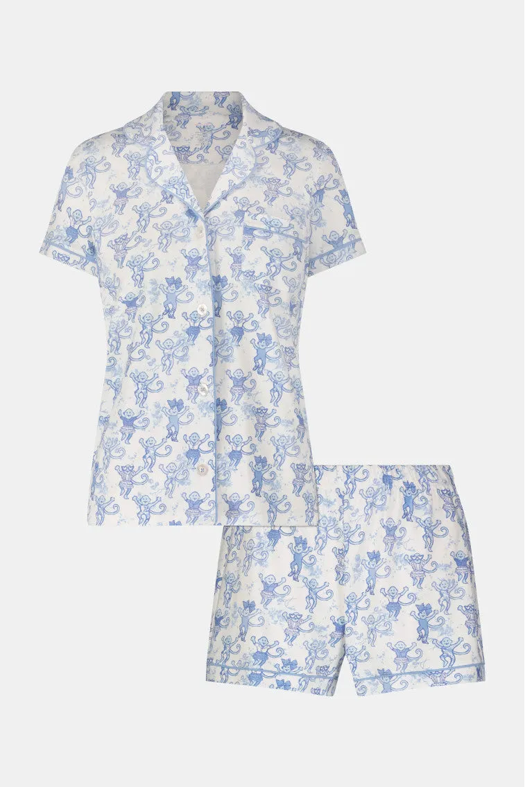 Roller Rabbit x LoveShackFancy Pastiche De Monkey Women's Polo Pajama