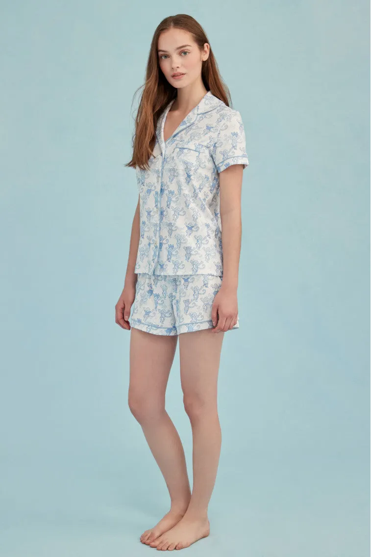 Roller Rabbit x LoveShackFancy Pastiche De Monkey Women's Polo Pajama