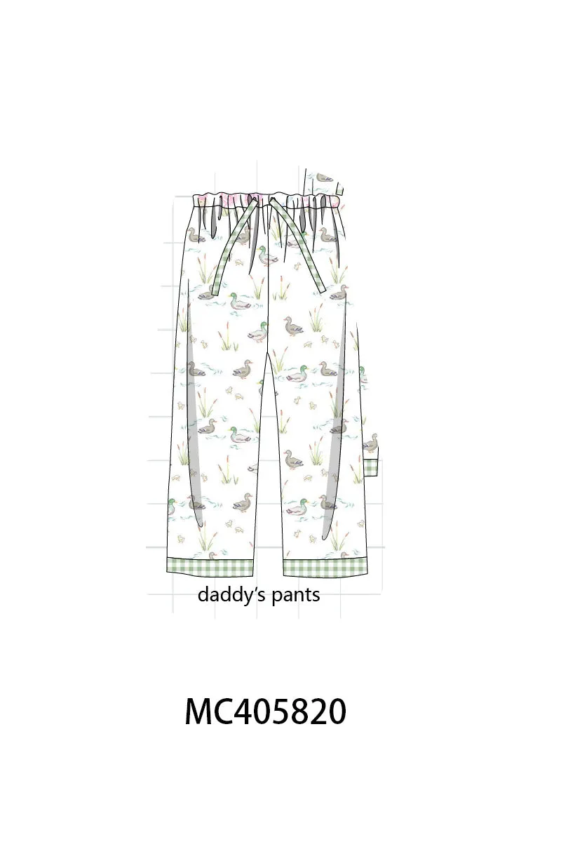 Sage Duck Print Men Pajamas Pants
