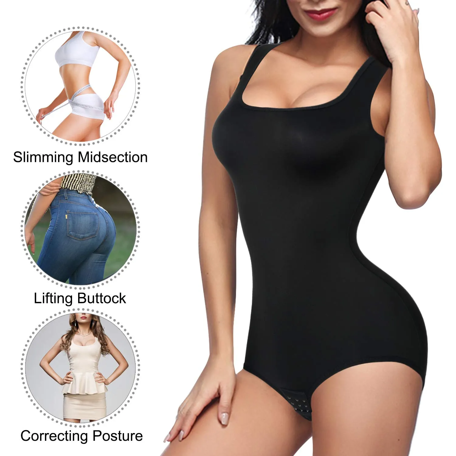 Scoop Neck Tank Tops Shapewear