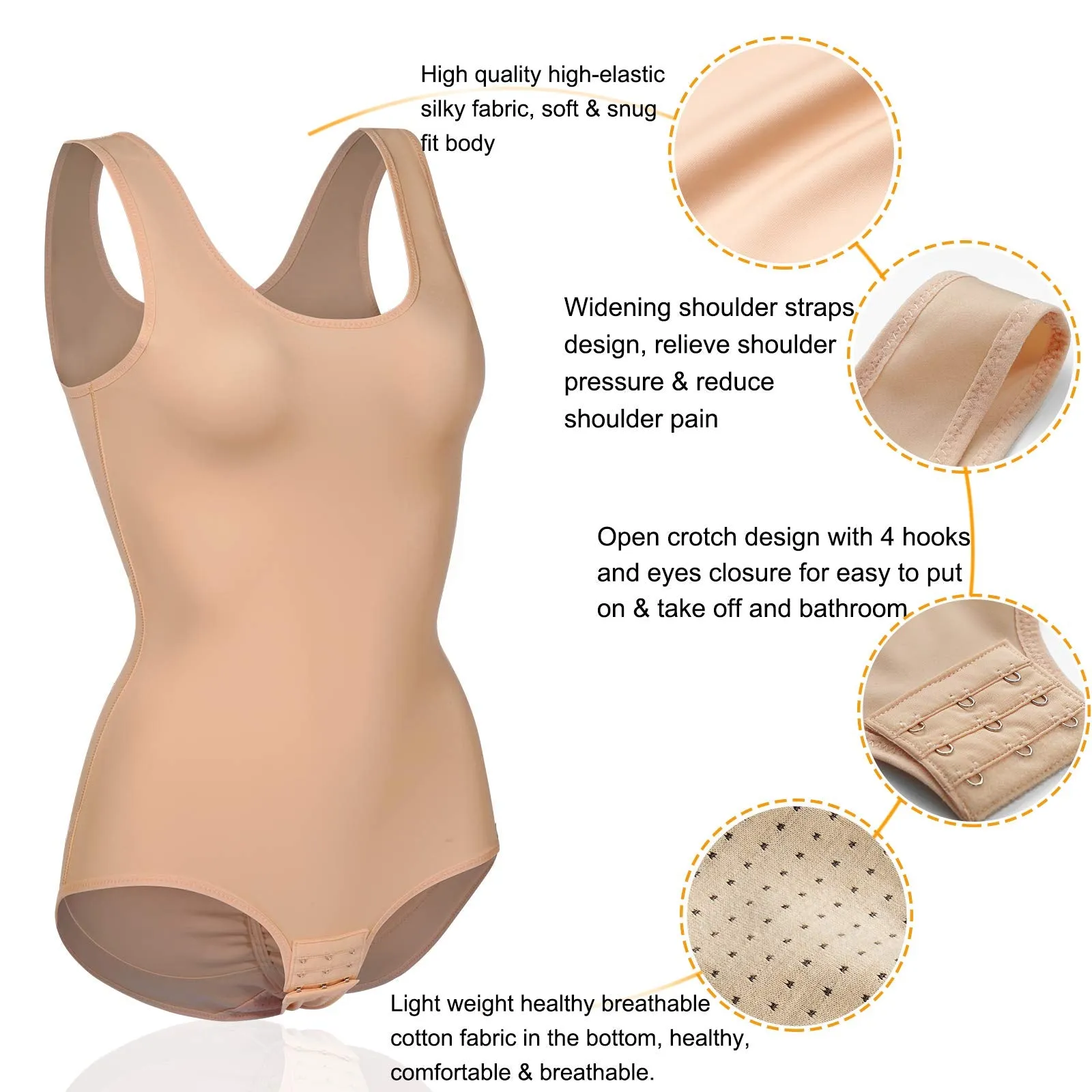 Scoop Neck Tank Tops Shapewear
