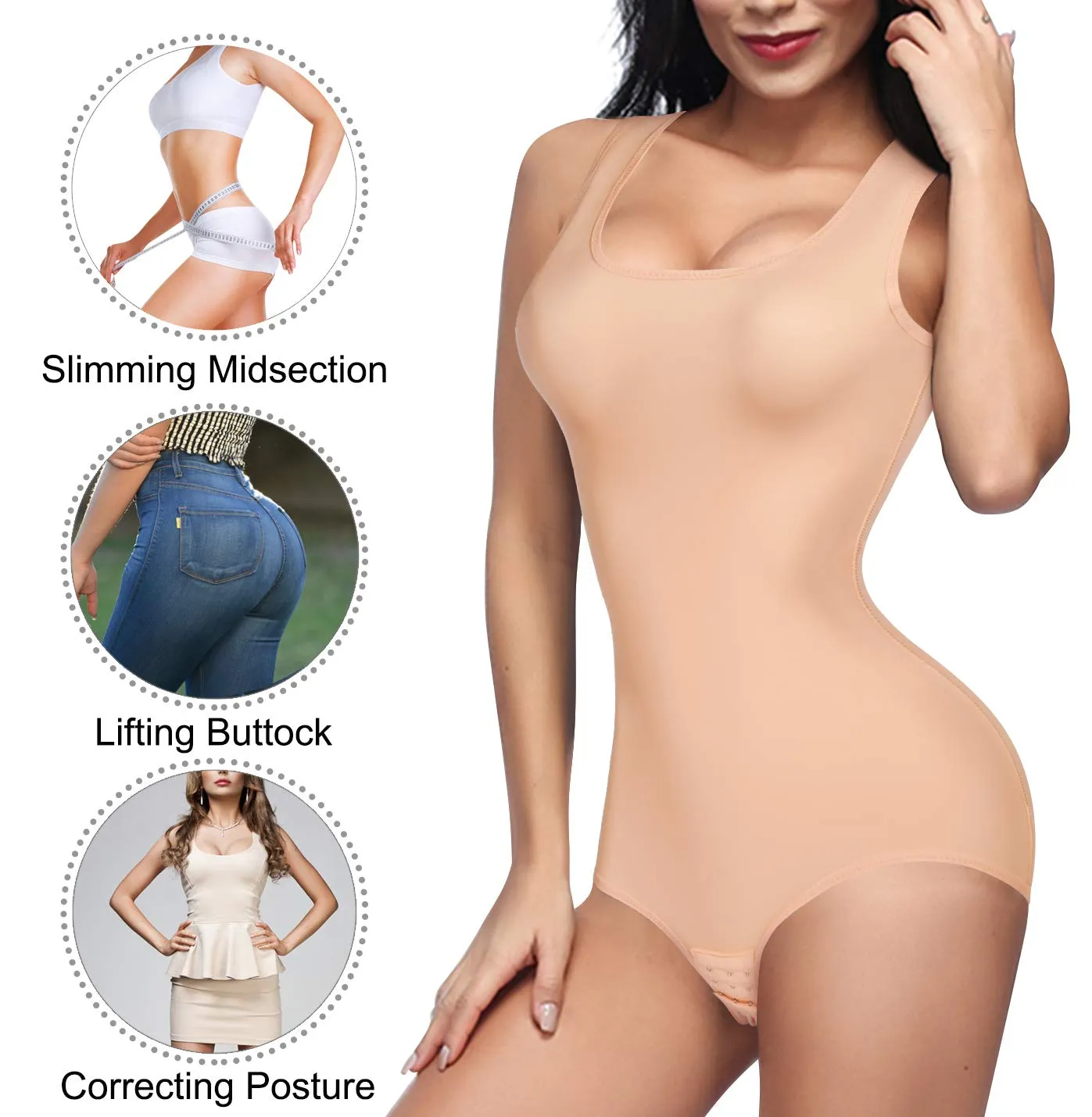 Scoop Neck Tank Tops Shapewear