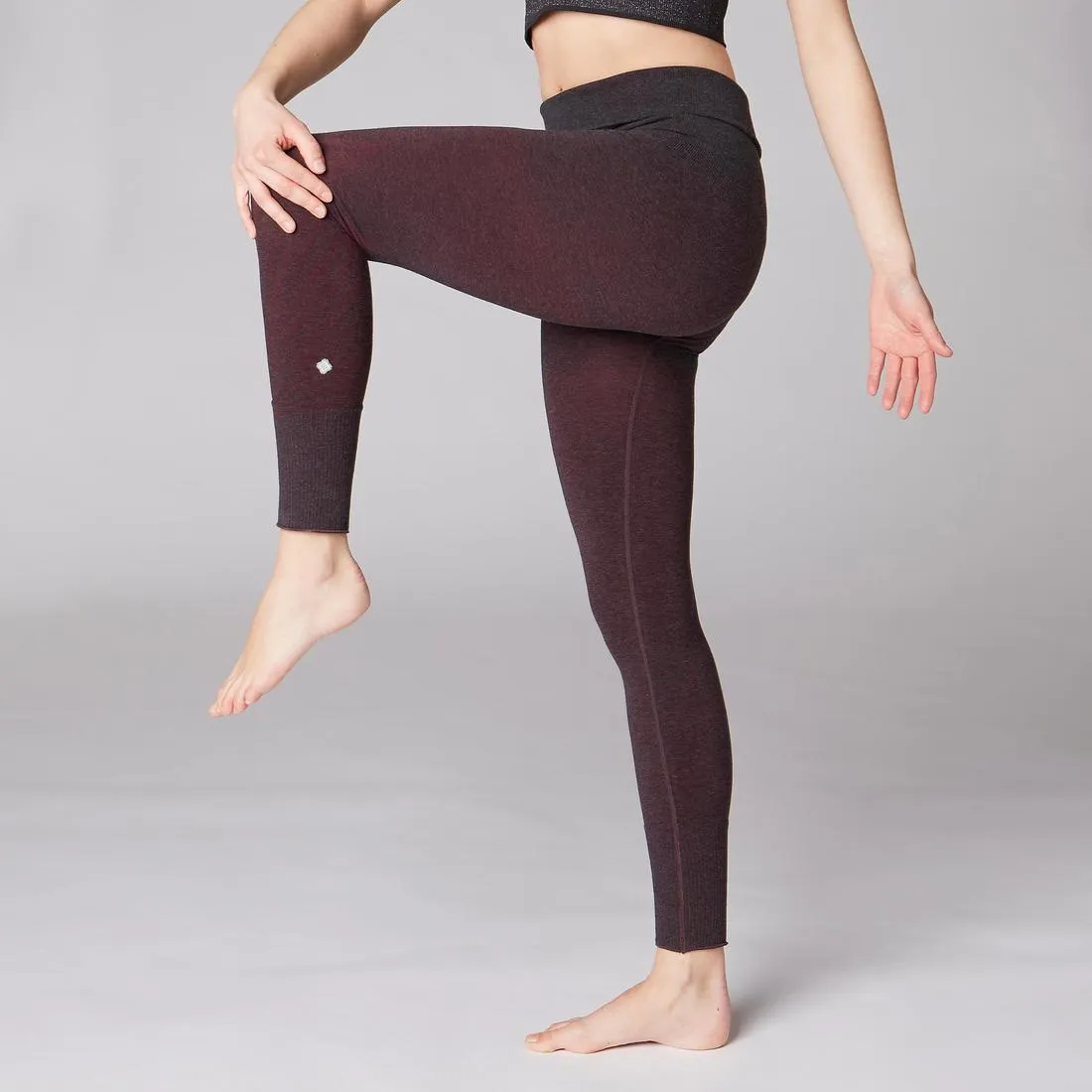 Seamless Yoga Leggings - Mottled Burgundy