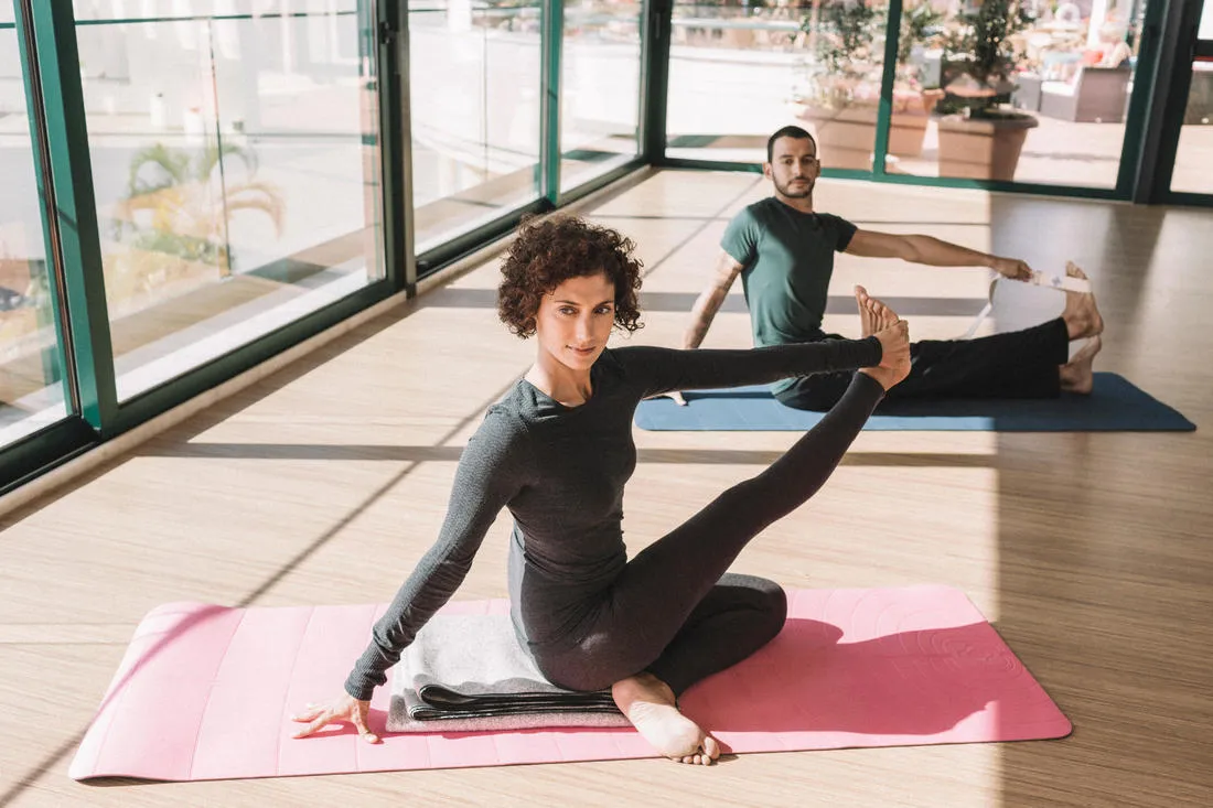 Seamless Yoga Leggings - Mottled Burgundy