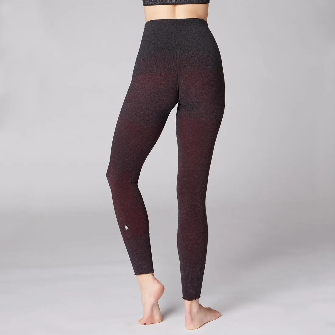Seamless Yoga Leggings - Mottled Burgundy