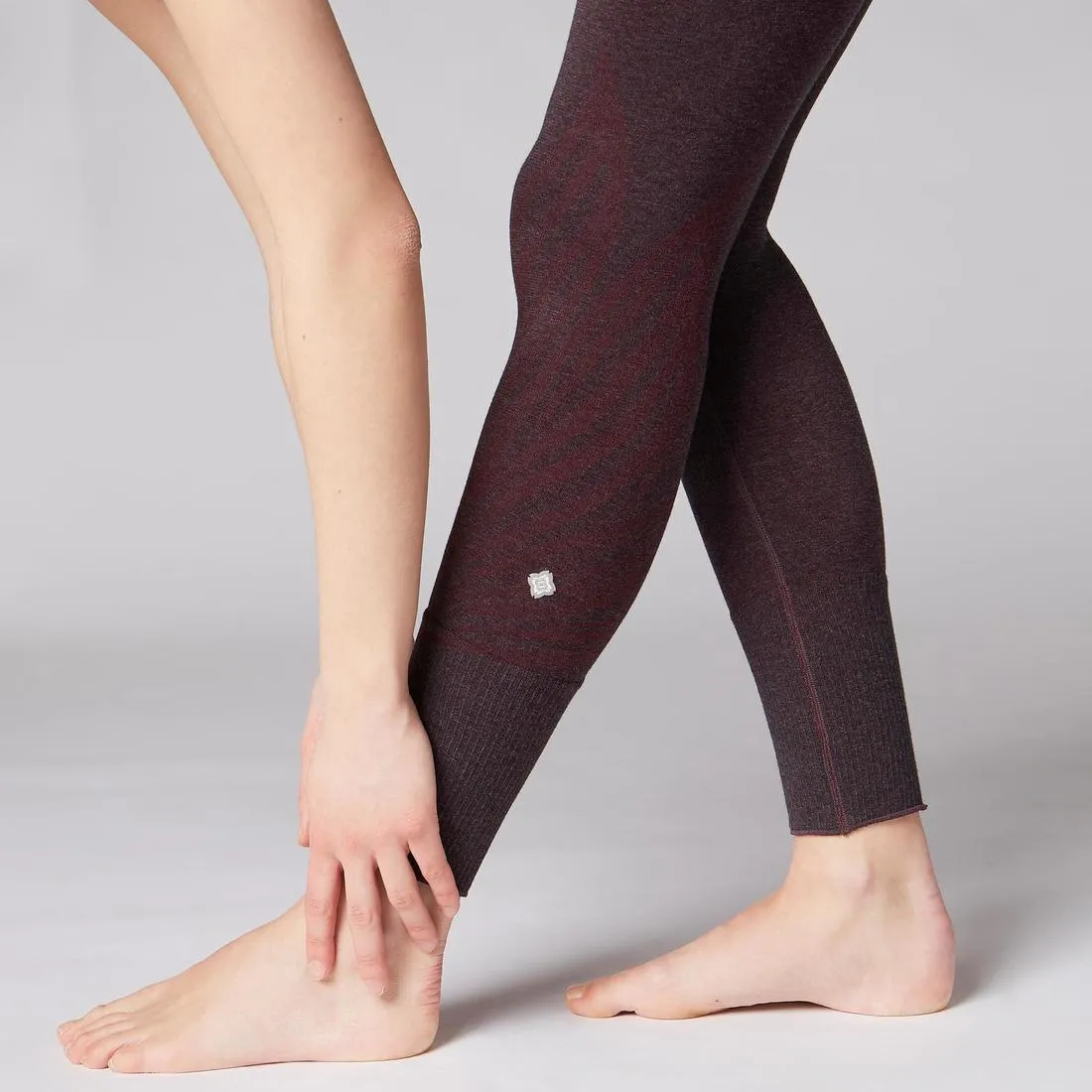 Seamless Yoga Leggings - Mottled Burgundy