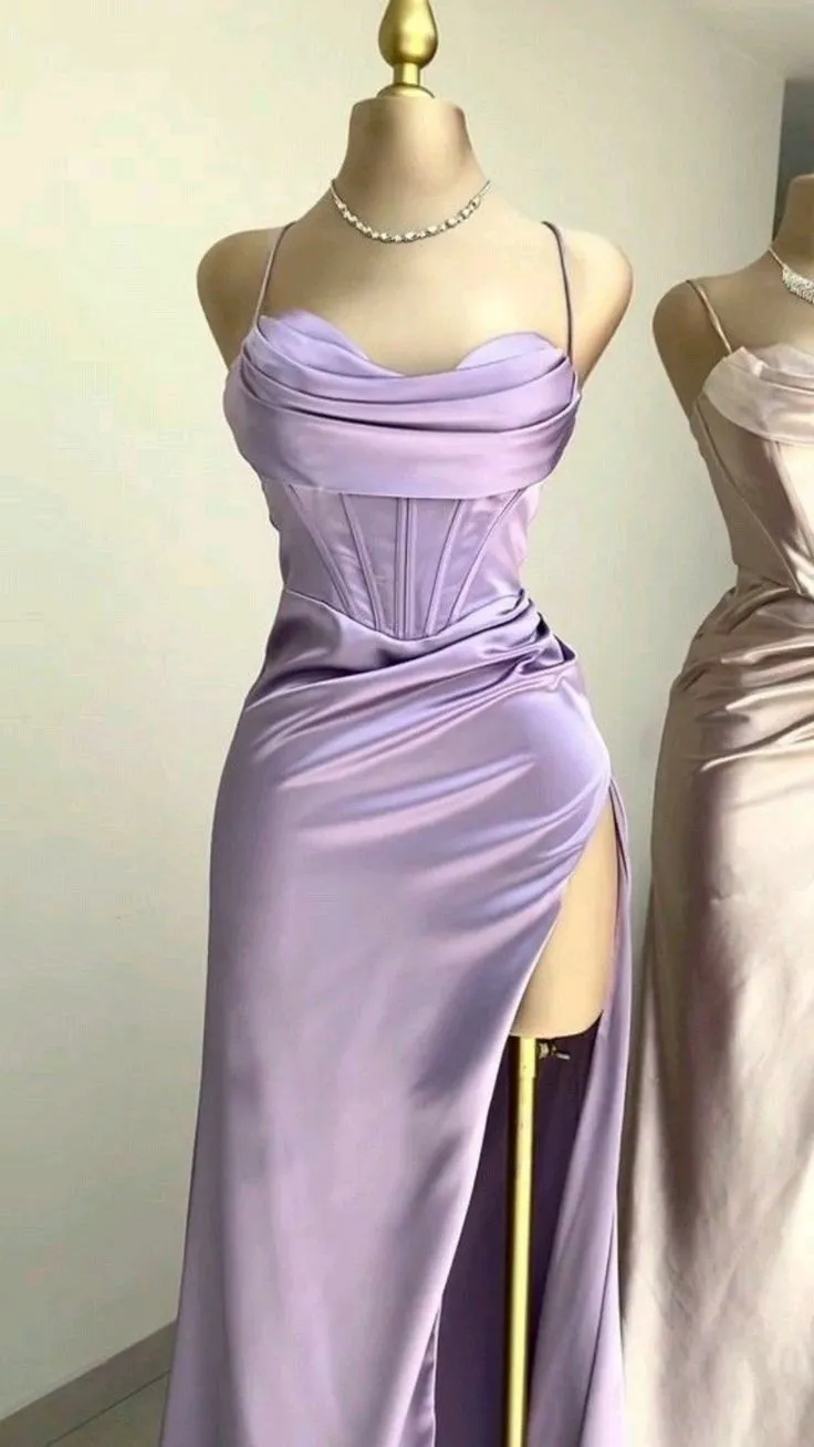 Sexy Mermaid Spaghetti Straps Black Long Evening Dresses Backless Prom Dresses