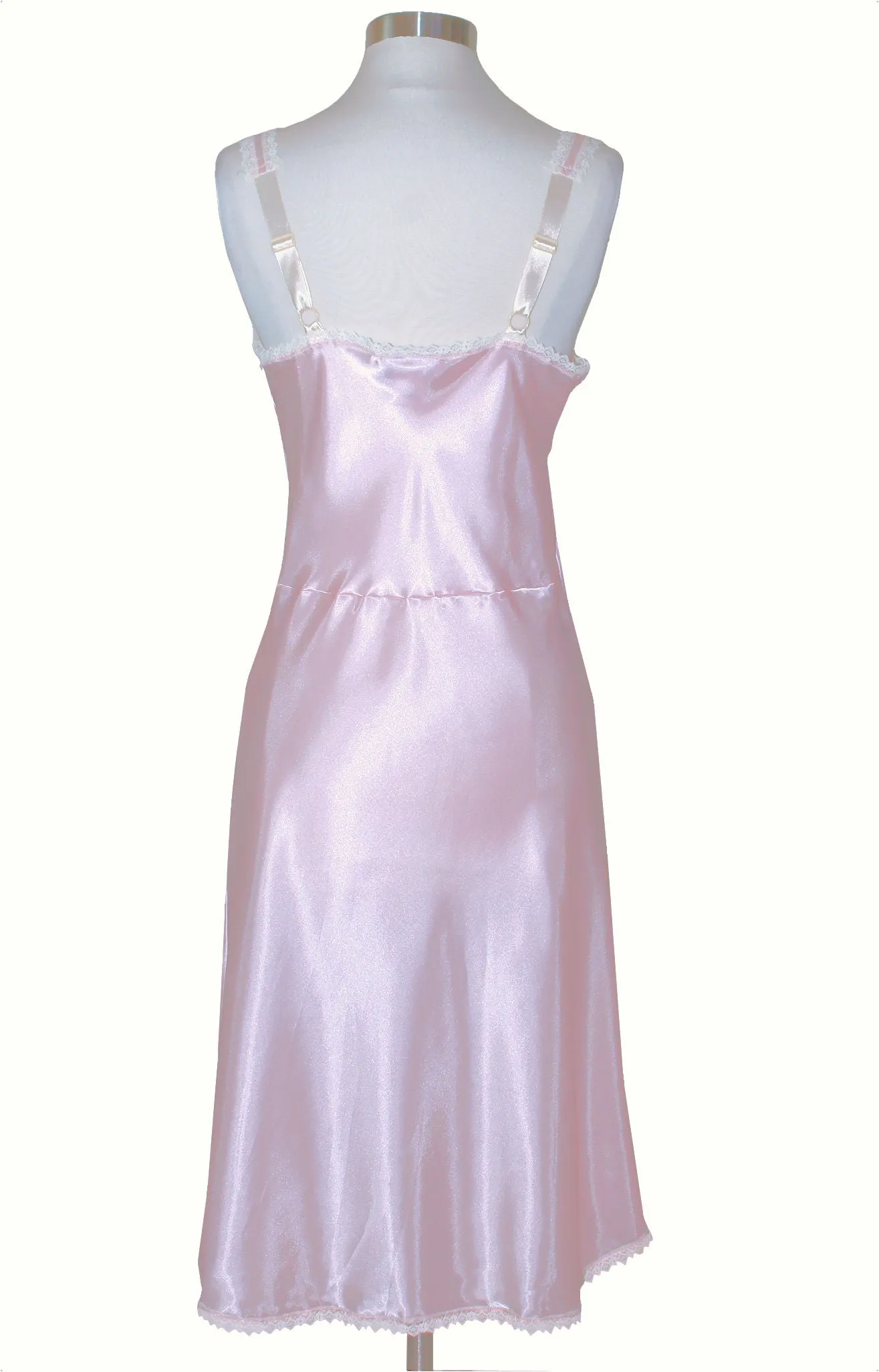 Shadowline Full Slip Satin and Lace Vintage Style Nightgown Dress