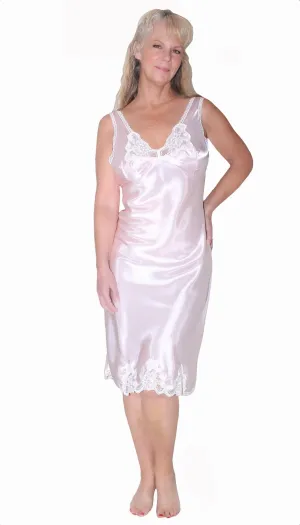 Shadowline Full Slip Satin and Lace Vintage Style Nightgown Dress