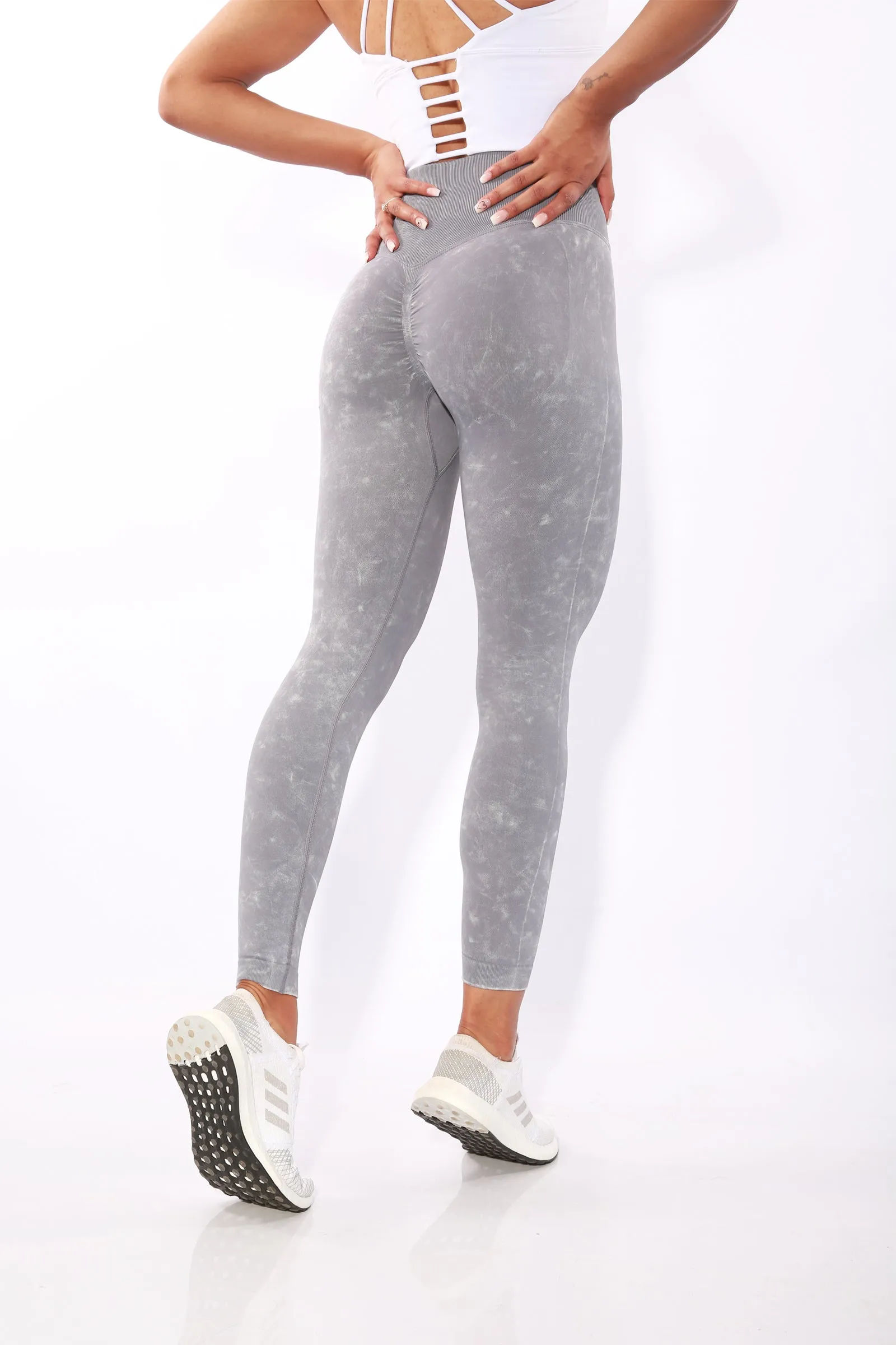 Shapewear Gym Bunny Summer Scrunch leggings -Grey wash