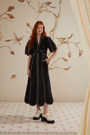 SHORT SLEEVE MIDI DRESS