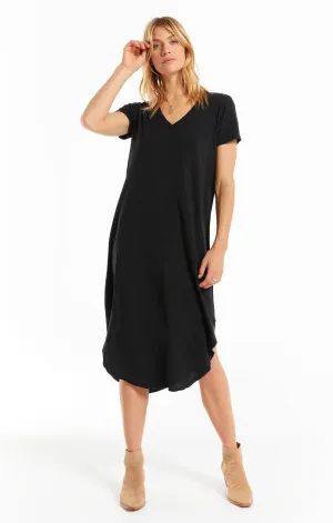 Short sleeve reverie dress in black