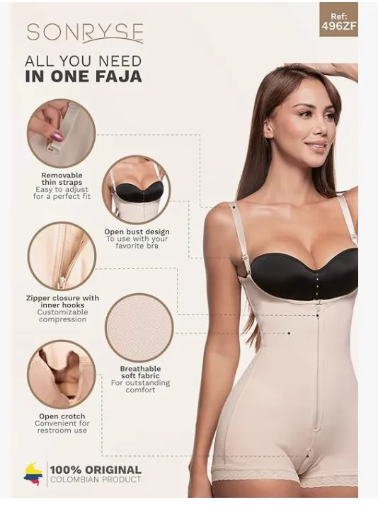 Sonryse Fajas Colombianas Reductoras y Moldeadoras Post Surgery Shapewear Bodysuit