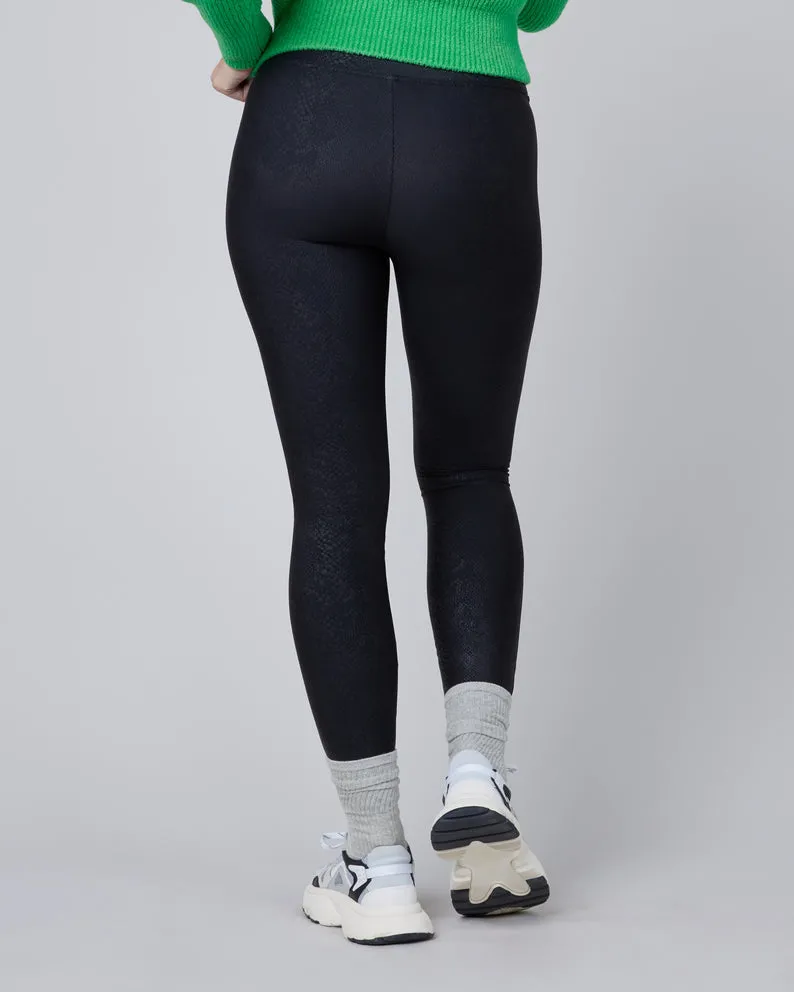 SPANX | Faux Leather Foiled Snake Leggings {Black}