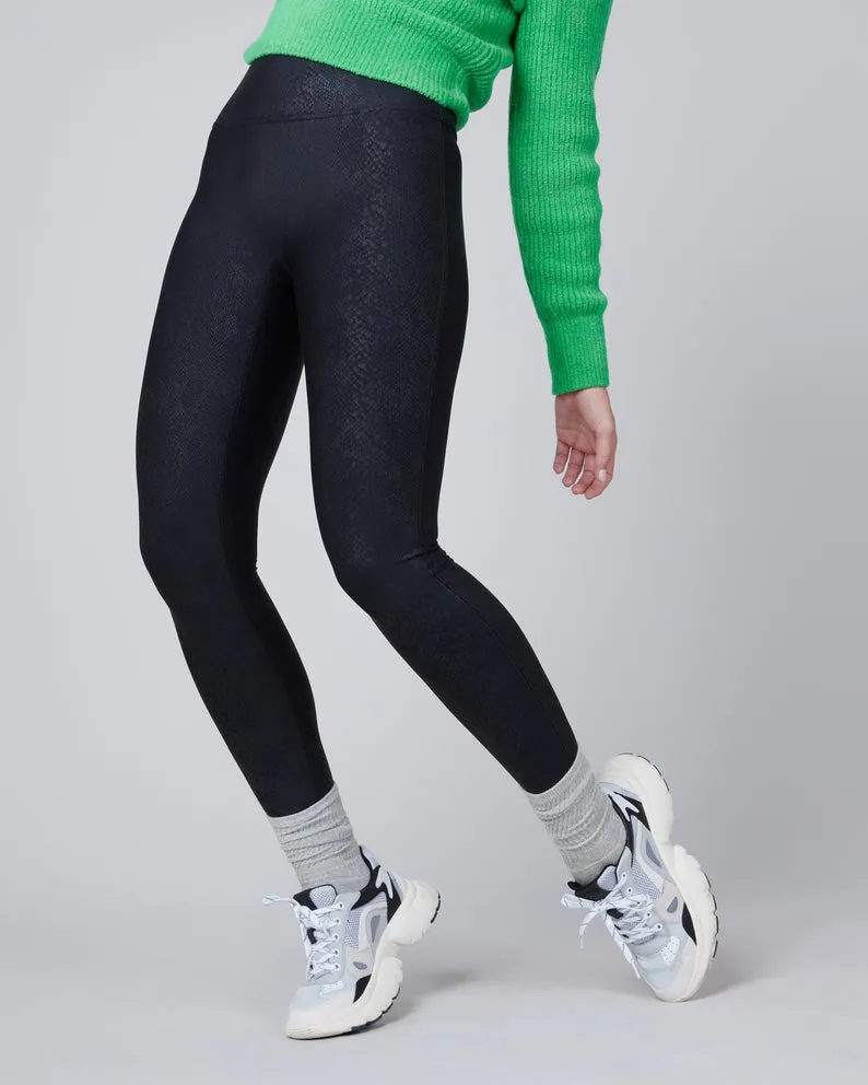 SPANX | Faux Leather Foiled Snake Leggings {Black}