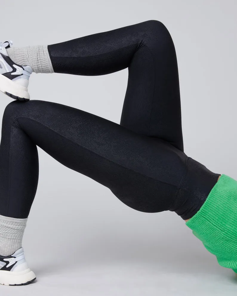 SPANX | Faux Leather Foiled Snake Leggings {Black}