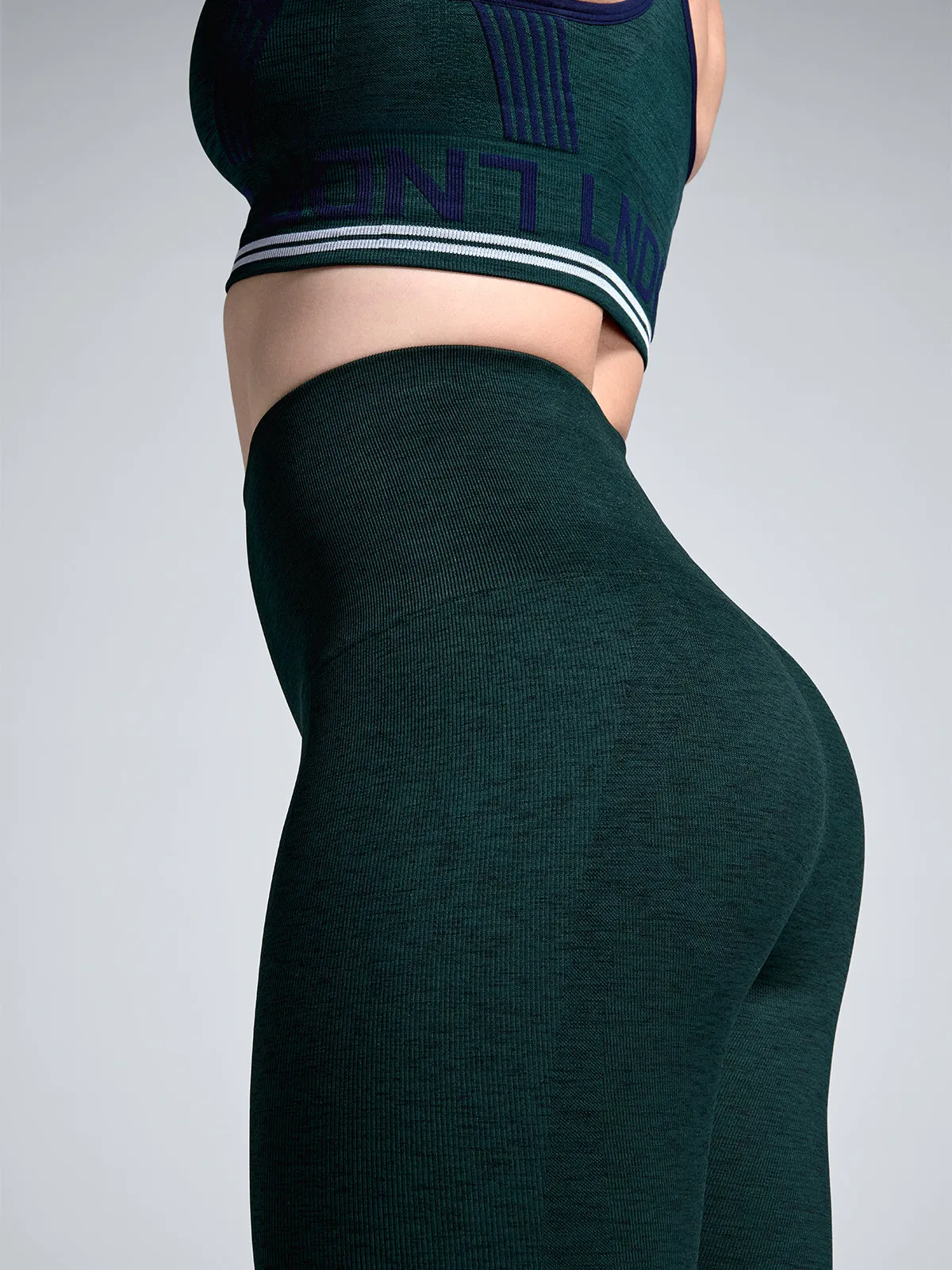 STREAMLINE MELANGE 7/8 Legging Dark Green Marl