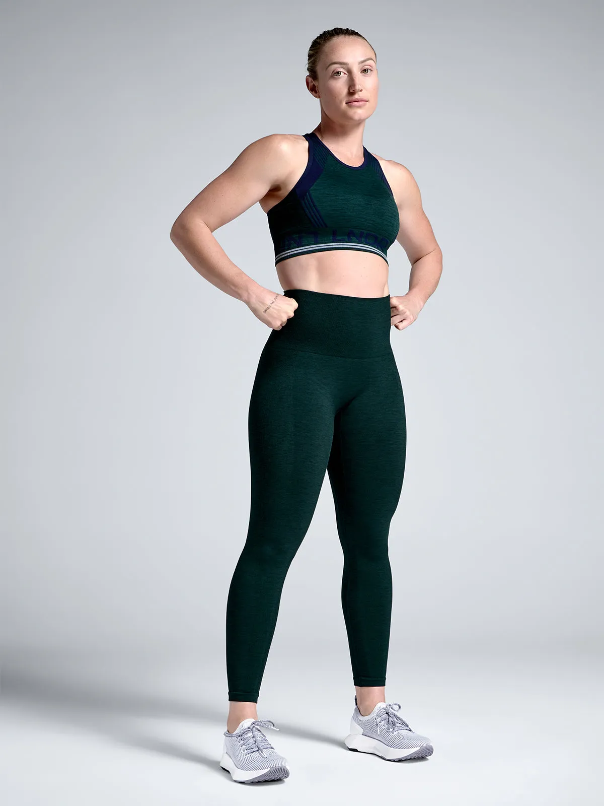 STREAMLINE MELANGE 7/8 Legging Dark Green Marl