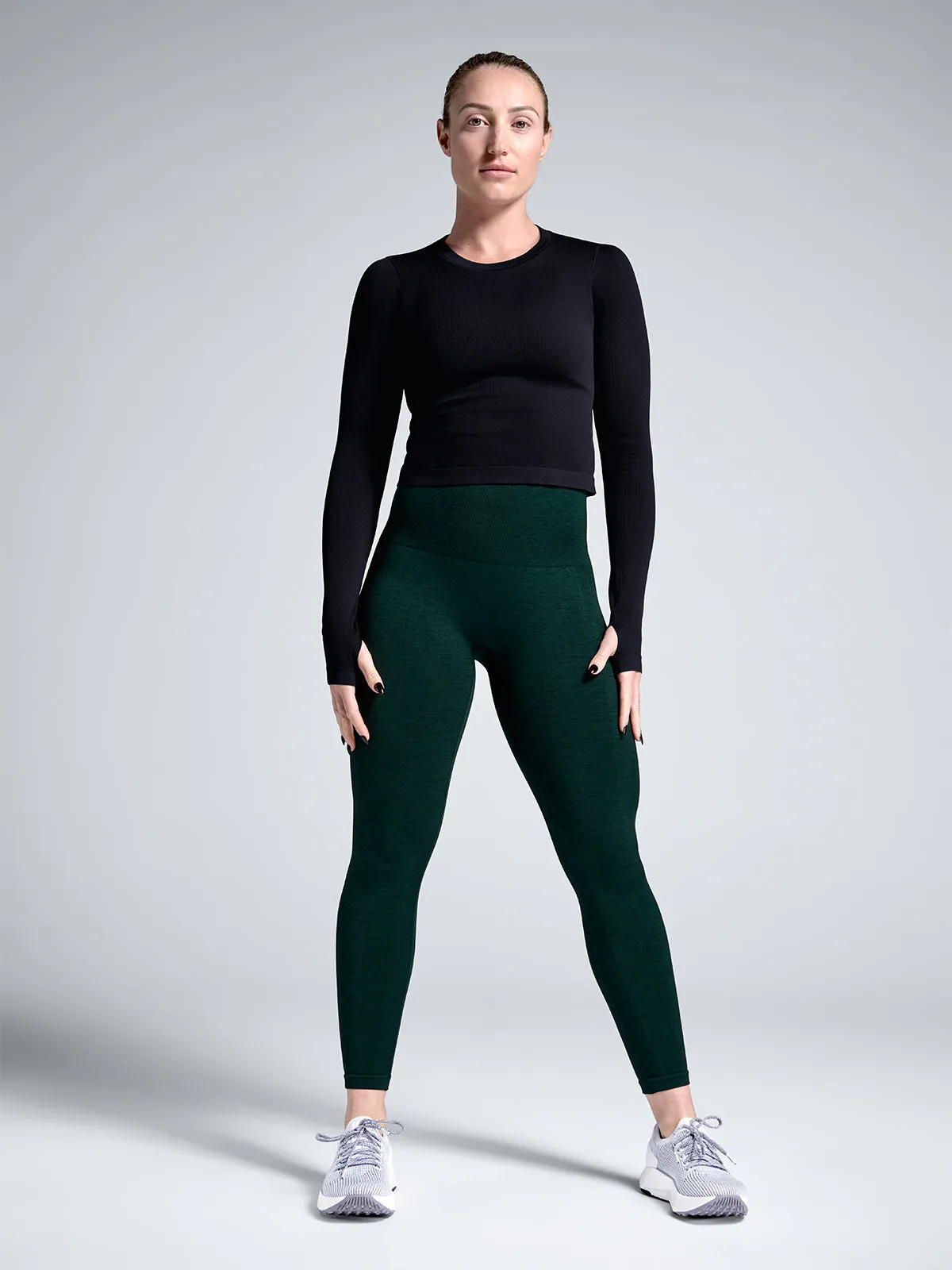 STREAMLINE MELANGE 7/8 Legging Dark Green Marl